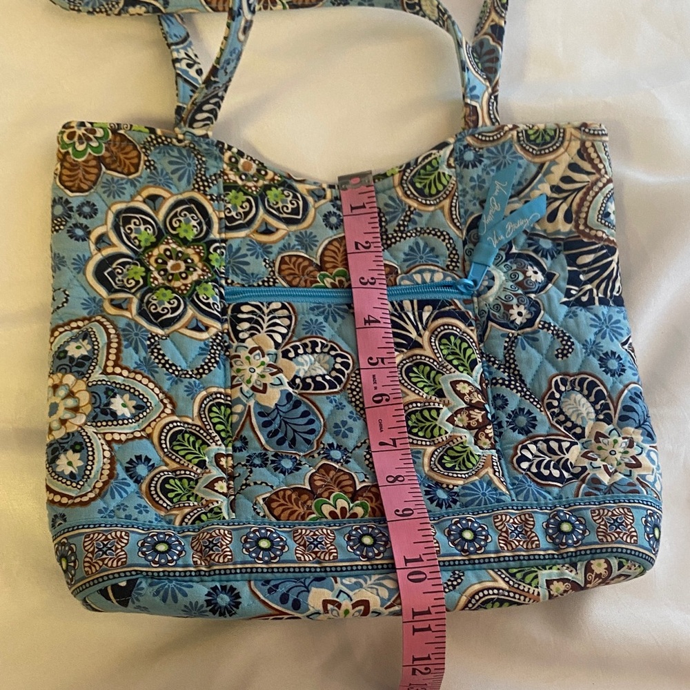 Vera Bradley Blue and Brown Floral Shoulder Bag - Picture 4 of 11